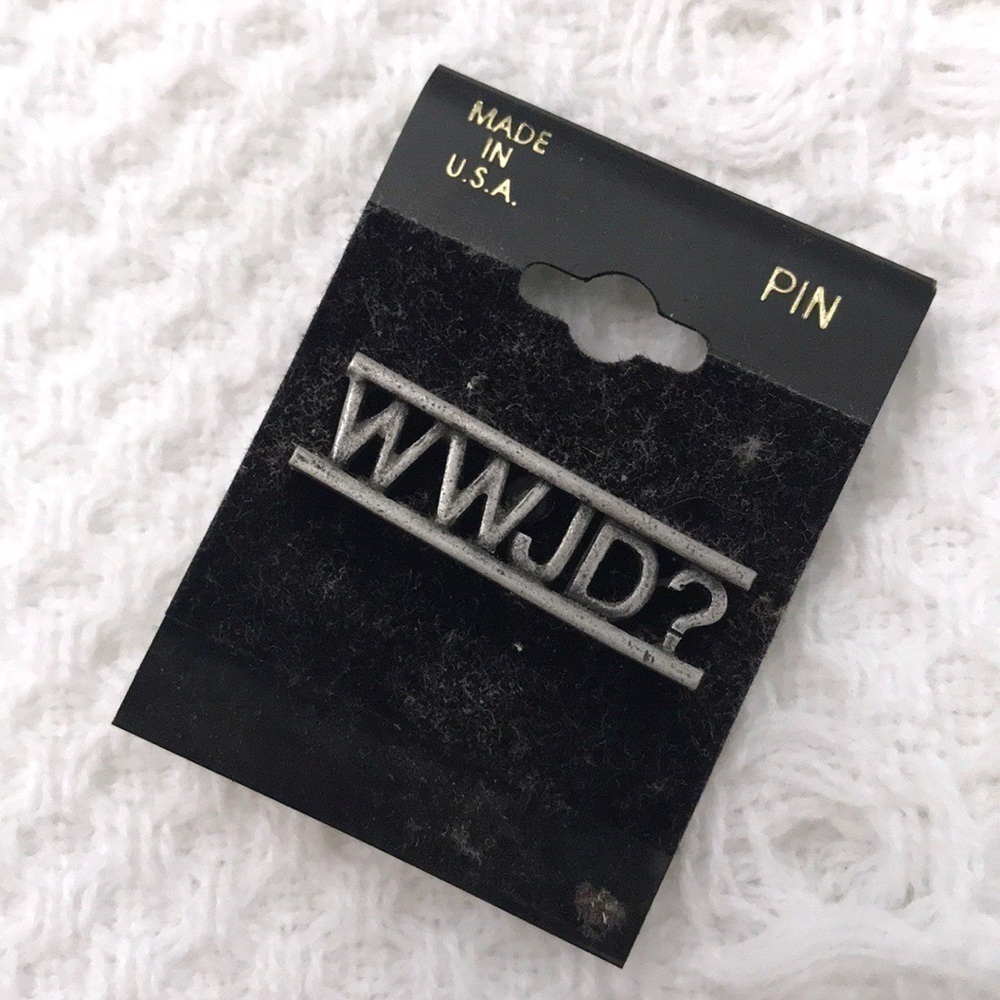 WWJD What Would Jesus Do Pin Silver Vintage